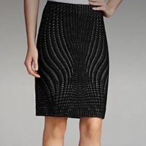 Diane Von Furstenberg Mae Skirt Wool Blend Black‎ & White Skirt Size 8 Career